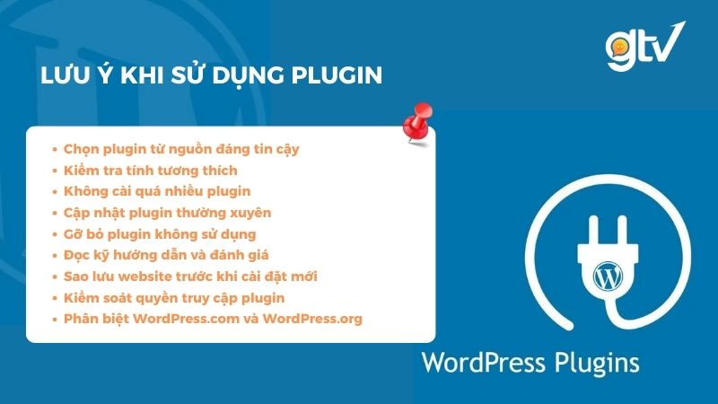 9 điều cần lưu ý khi sử dụng plugin