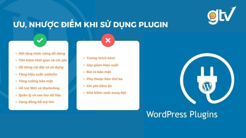 Các ưu, nhược điểm khi sử dụng plugin