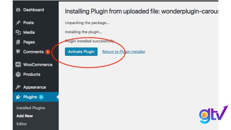 nhấn “Activate Plugin” để kích hoạt